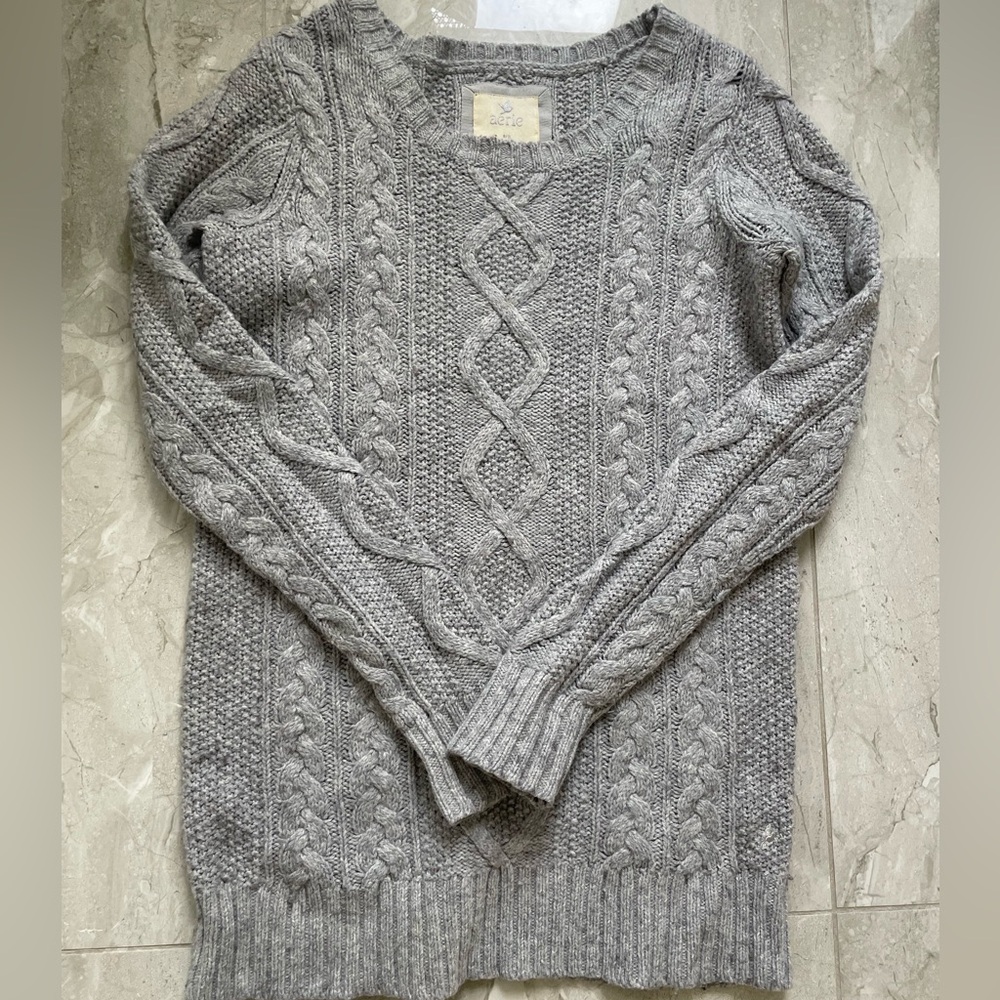 3 for $30 Aerie Gray Cable Knit Sweater dress